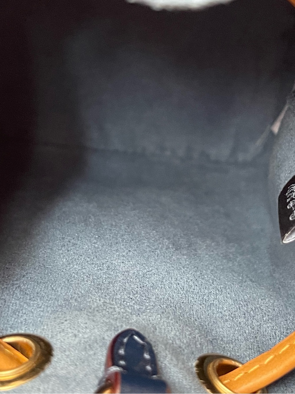 Coach Mini Bucket Bag in Navy Denim with Tan Leather Trim - Picture 9 of 12